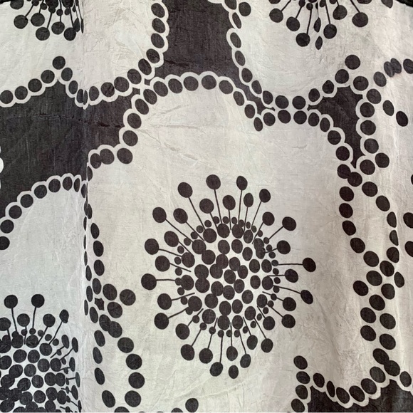 Clu Contrast Panels Asymmetric Floral Midi Dress black & white Dress - Size 1X - Picture 7 of 13